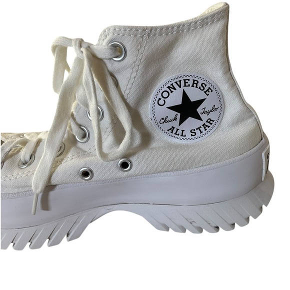 Converse Chuck Taylor AllStar Lugged High Top Canvas White Platform Sneakers 6.5 - Picture 5 of 13